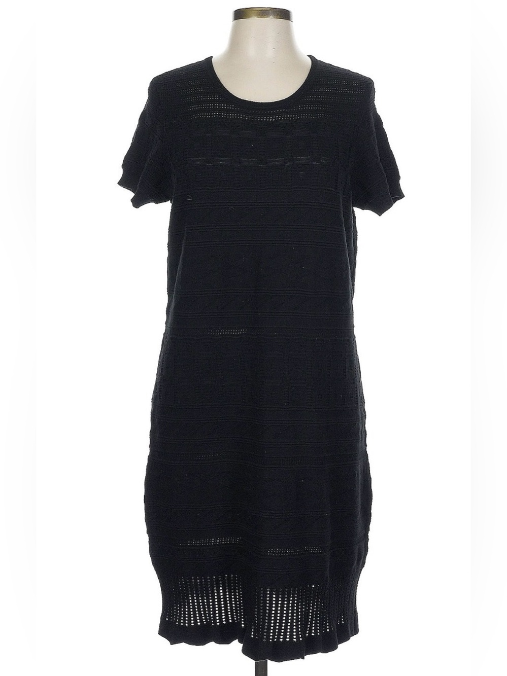 Banana Republic Black Textured Knit Dress